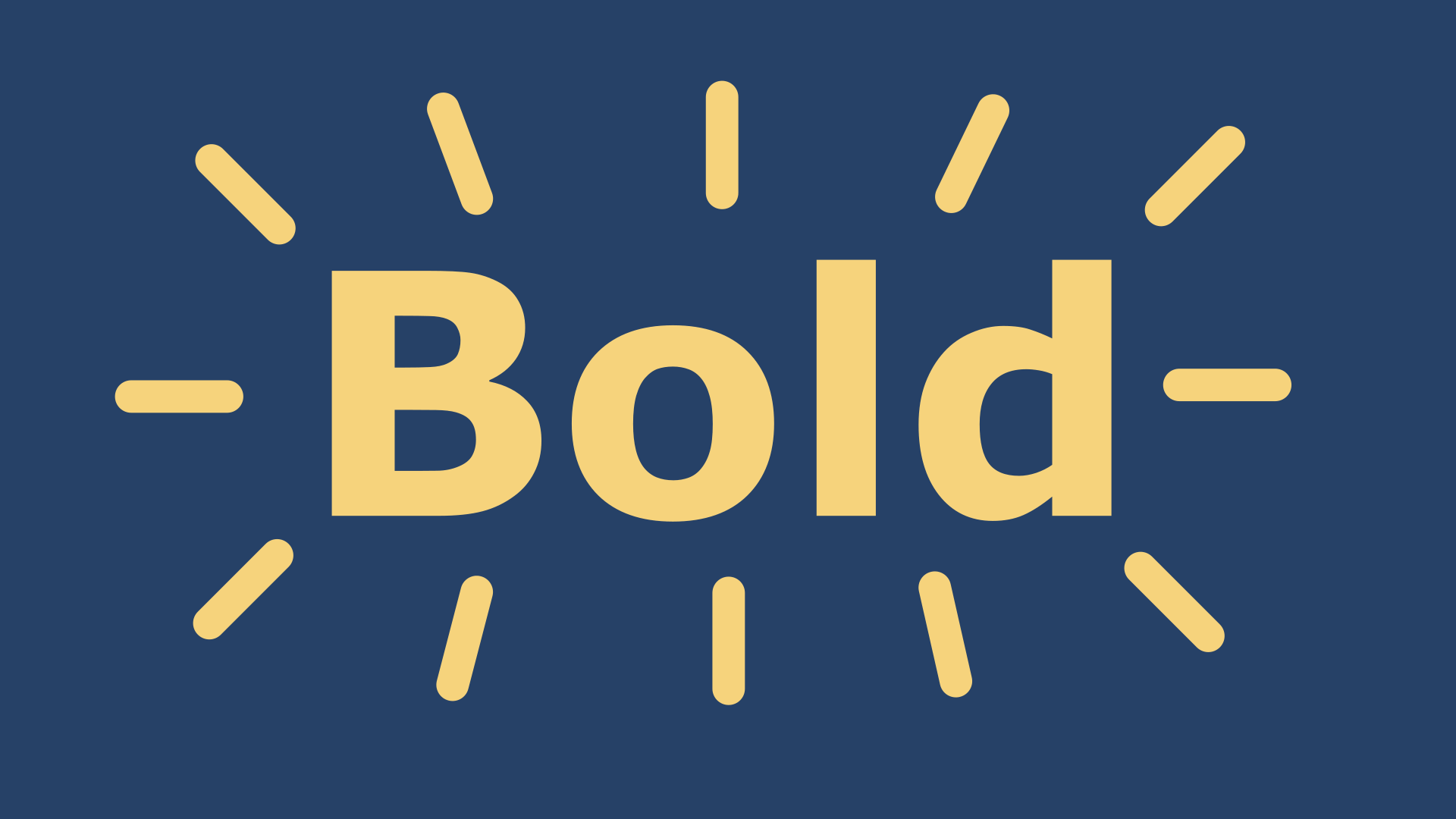 the word bold lit up